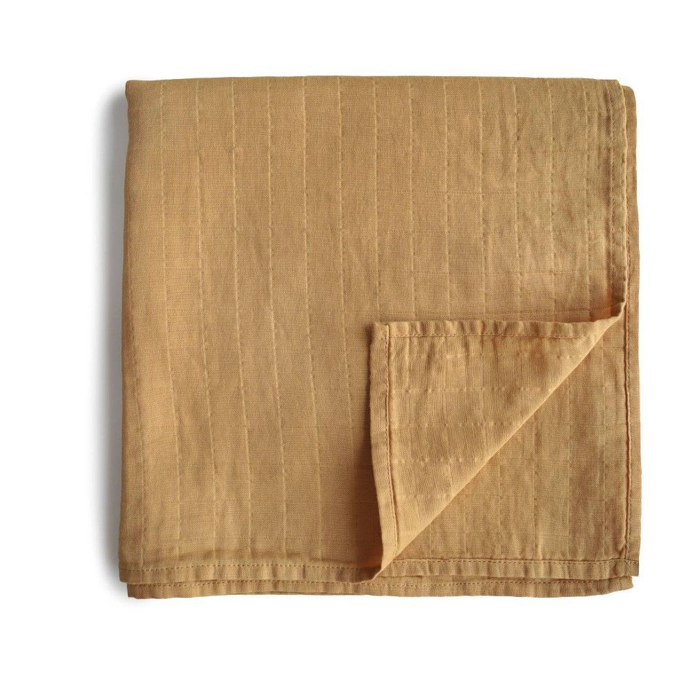 Mushie Muslin Swaddle Blanket Organic Cotton - Fall Yellow | Target