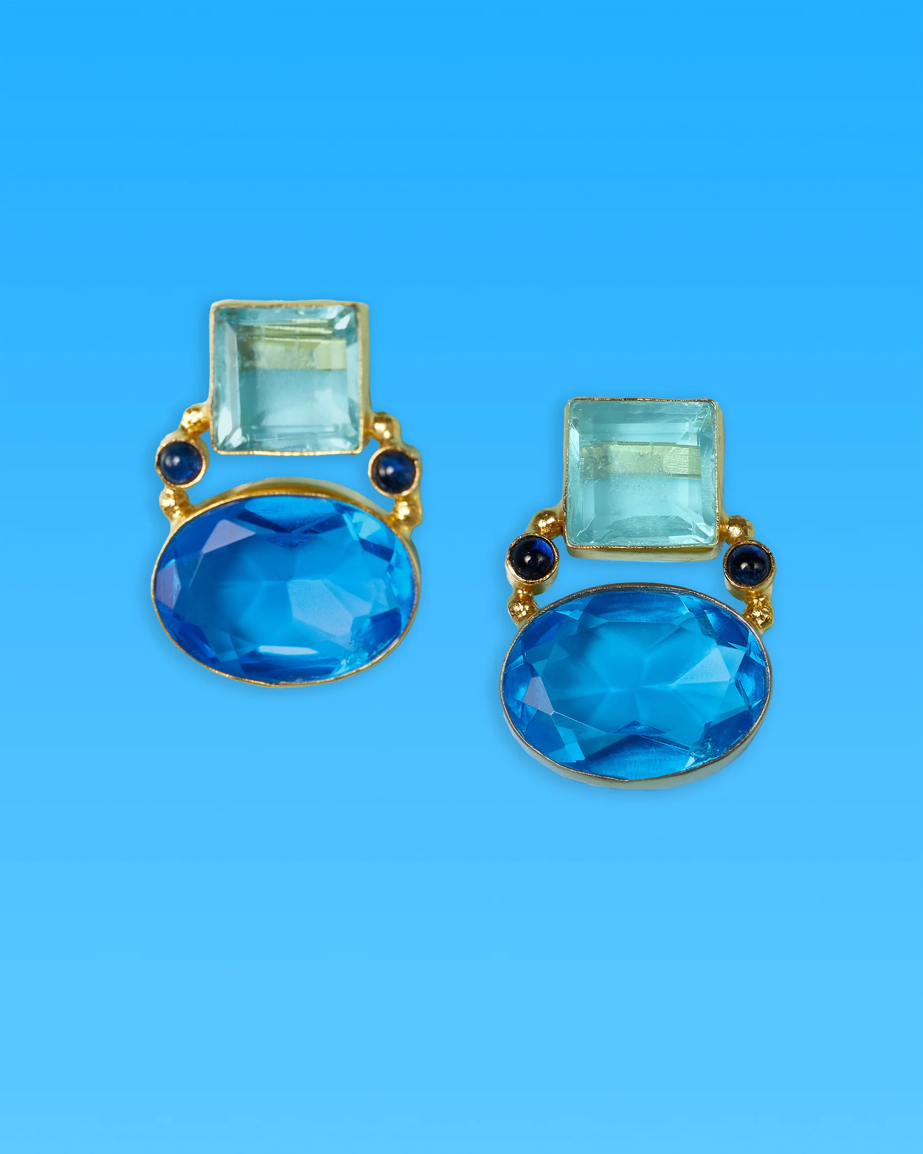 Berkley Geometric Earrings in Cote D'Azur Blues | NICOBLU