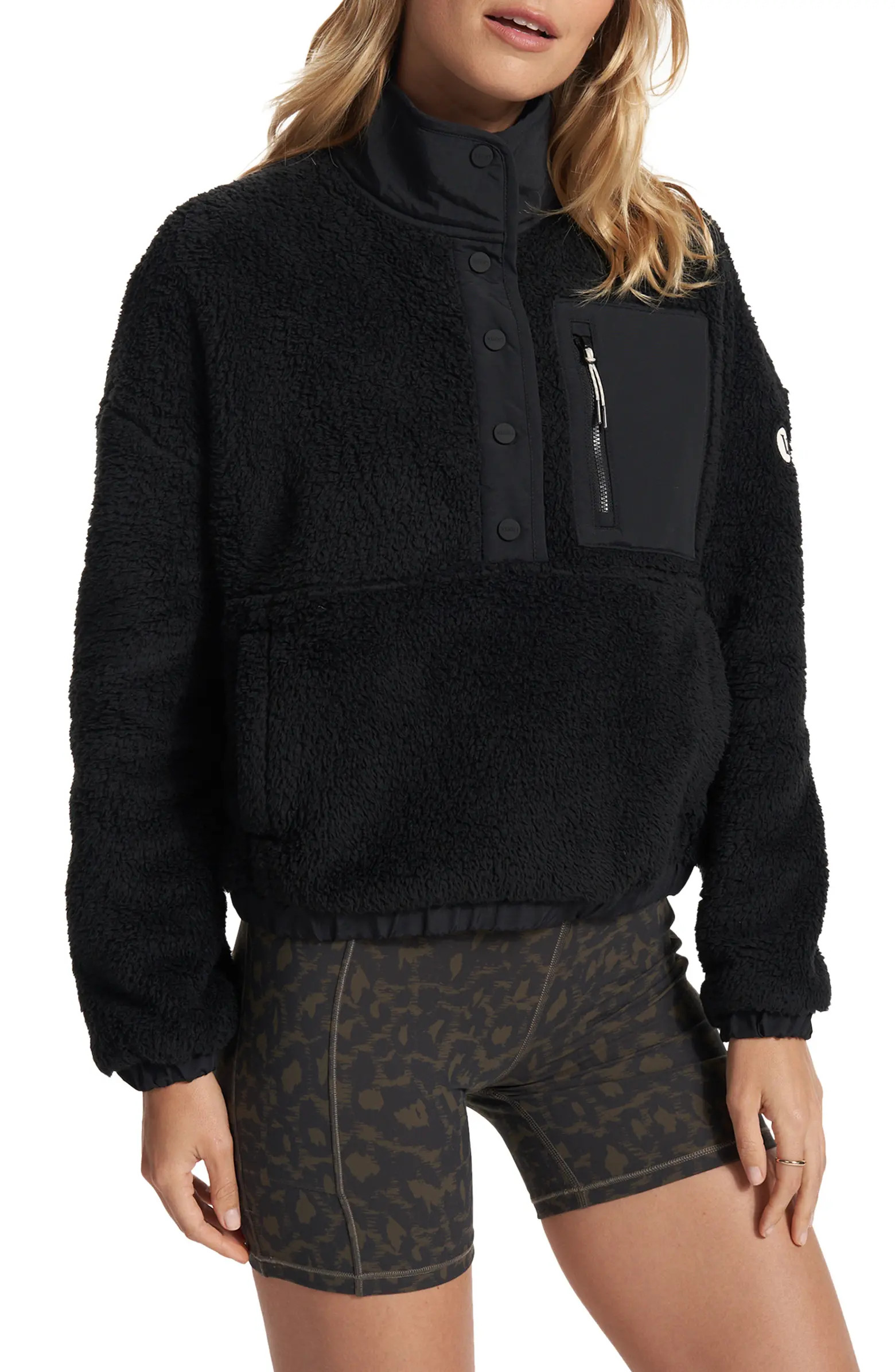vuori Faux Fur Half Placket Pullover | Nordstrom | Nordstrom