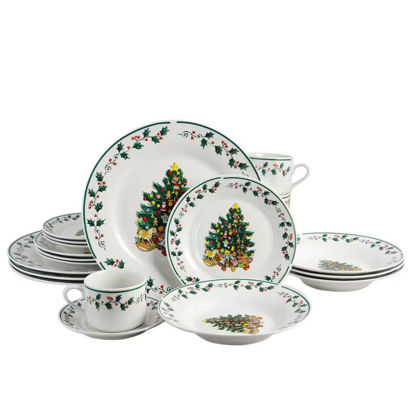 Gibson Home 20pc Ceramic Christmas Tree Trimming Dinnerware Set | Target