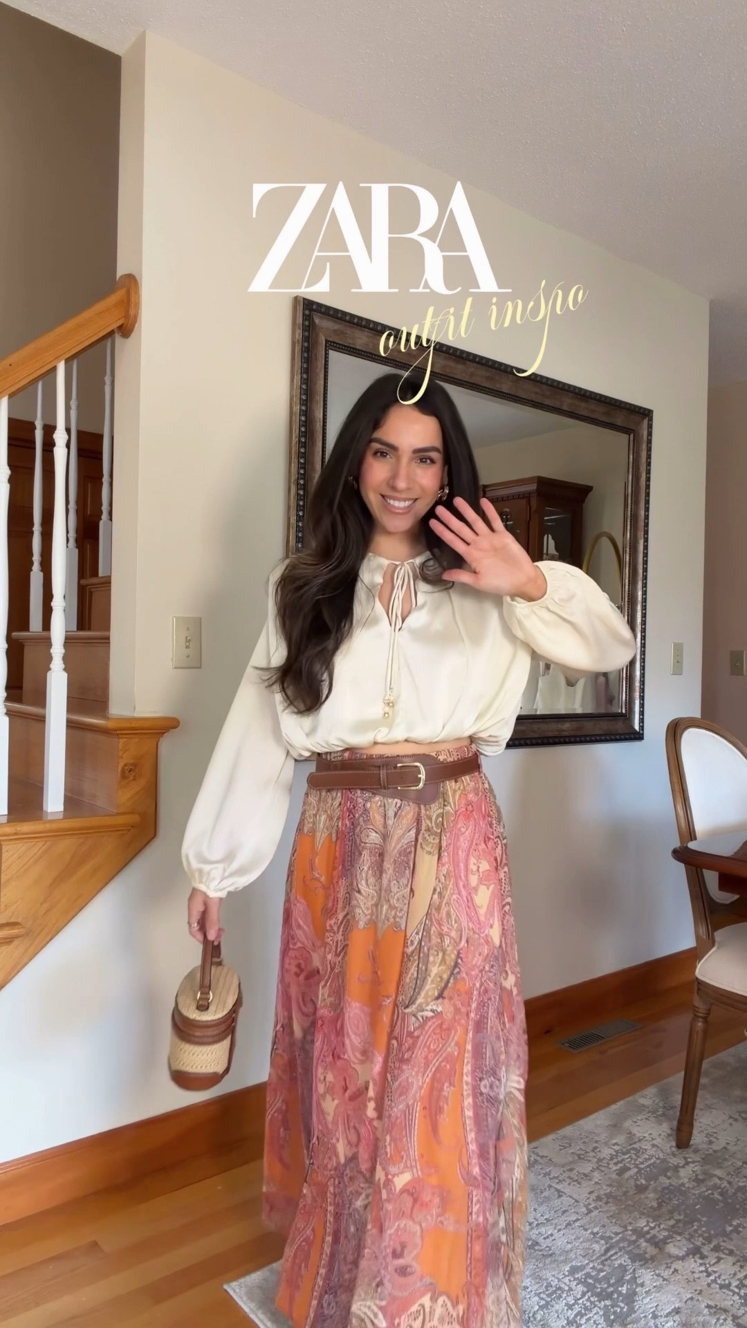Size XS in both the skirt and blouse 

Zara, Zara new in

#LTKootd