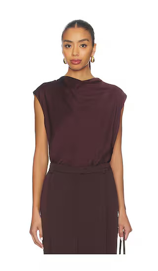 Draped Cowl Neck Top in Fig | Revolve Clothing (Global)
