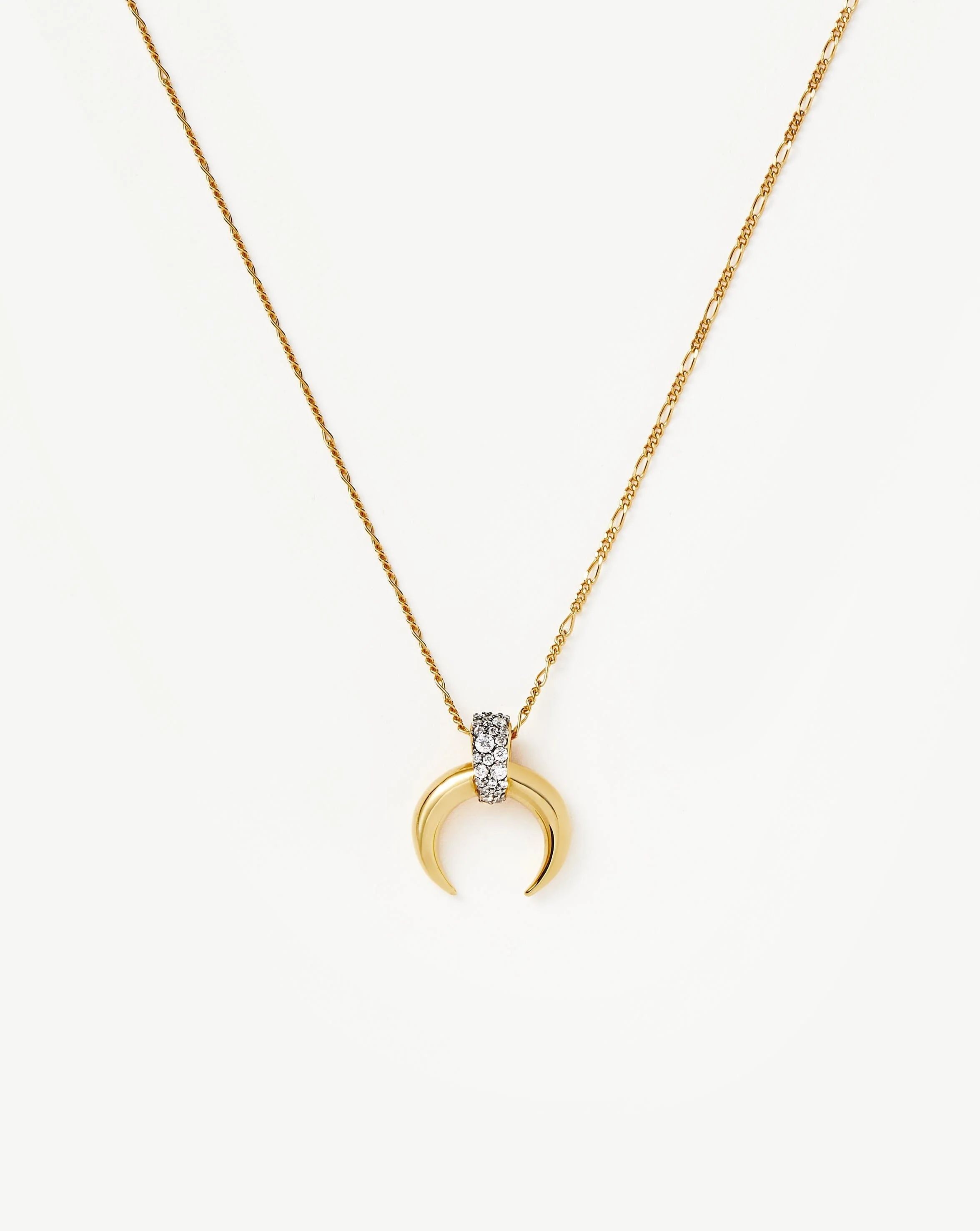 lucy-williams-pavé-horn-pendant-necklace | Missoma