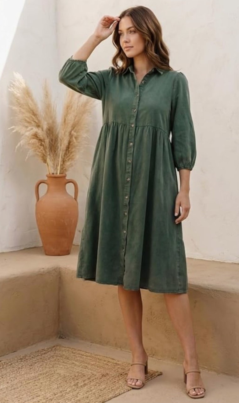 Find in my Desert Rosa Collection.🌵This Button Front Collared Midi Dress brings that soft western charm. Structured up top, flowy through the skirt, and perfect for rodeo days, country concerts, or easy cowgirl moments.

Step into your western era, shop now before it’s gone.🏜️

#LTKU #LTKSeasonal #LTKMidsize