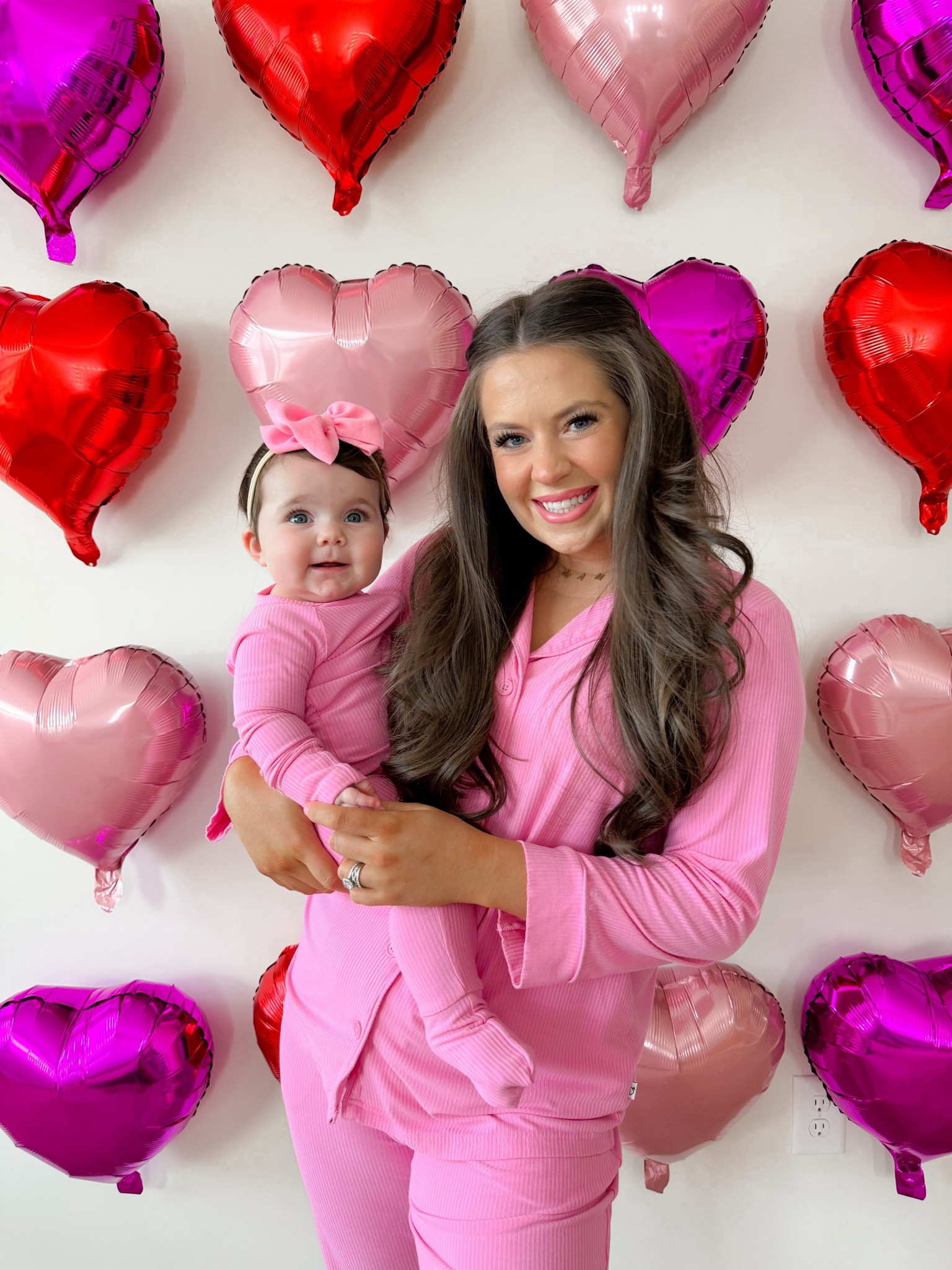 My little valentine ❤️🫶🏼🎀💋🩷 Any excuse I get to match with my baby, I’m doing it - obsessed with these mommy & me matching pajamas from @dreambiglittleco 🎀 #ad Their Valentine’s Day collection is live & THE cutest one I’ve ever seen!

#LTKbaby #LTKstyletip #LTKfamily