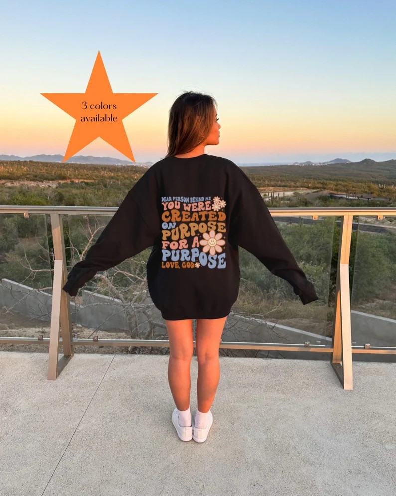 Dear Person Behind Me Positive Quotes Aesthetic Sweatshirt• Inspirational Quotes Trendy Crewnec... | Etsy (US)