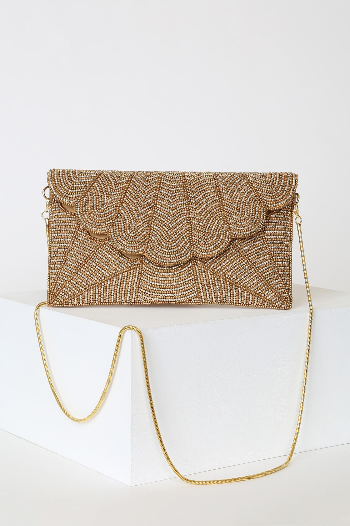 Junipero Gold Beaded Clutch | Lulus (US)