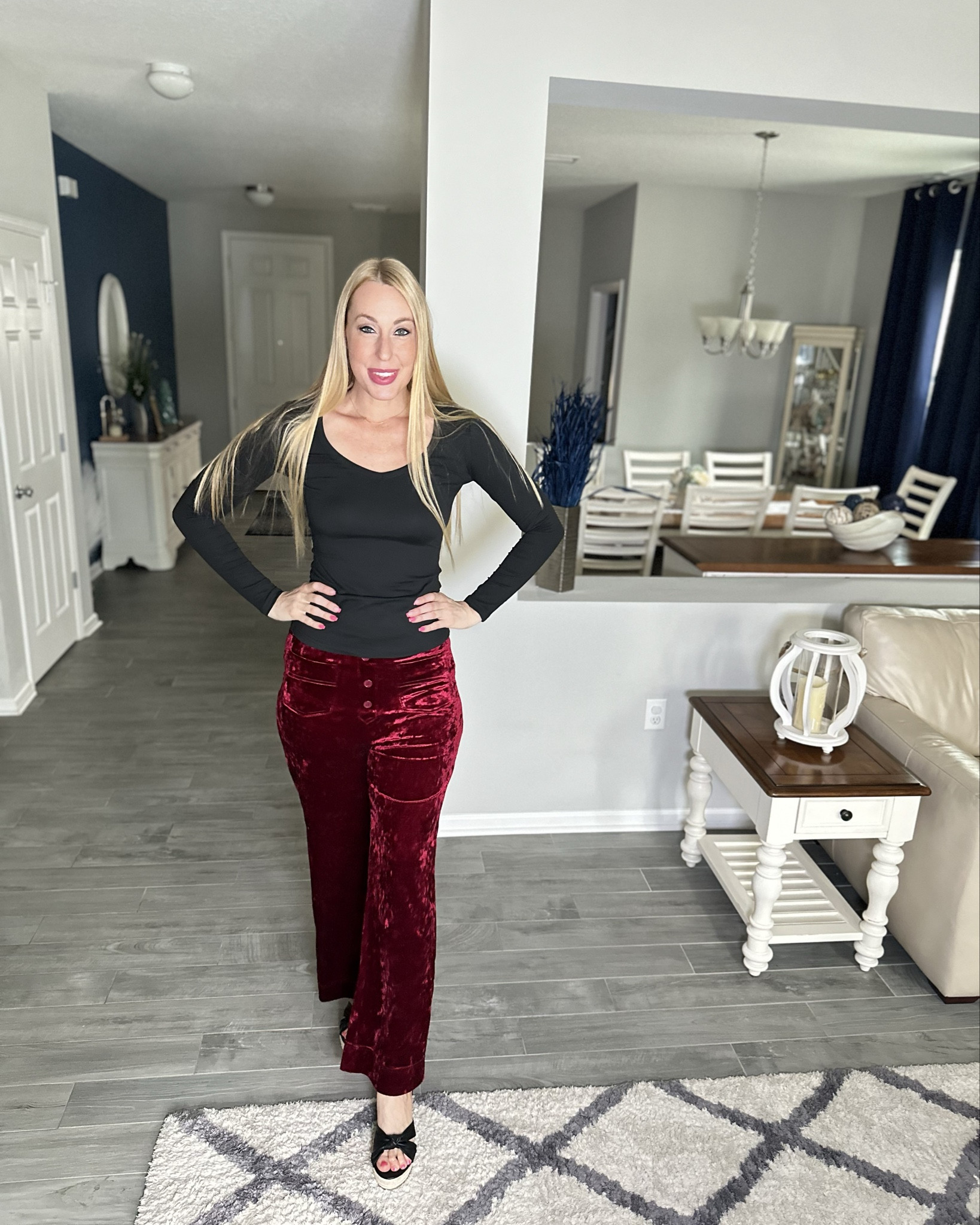 Red velvet dreams
💓 wearing a medium in these red velvet pants from Halara - they make a stunning pair of holiday pants 
🤍 this top is super soft and stretchy - wearing size small, fits true to size 
🎁 holiday outfit, party outfit, work wearr

#LTKFindsUnder50 #LTKStyleTip #LTKWorkwear