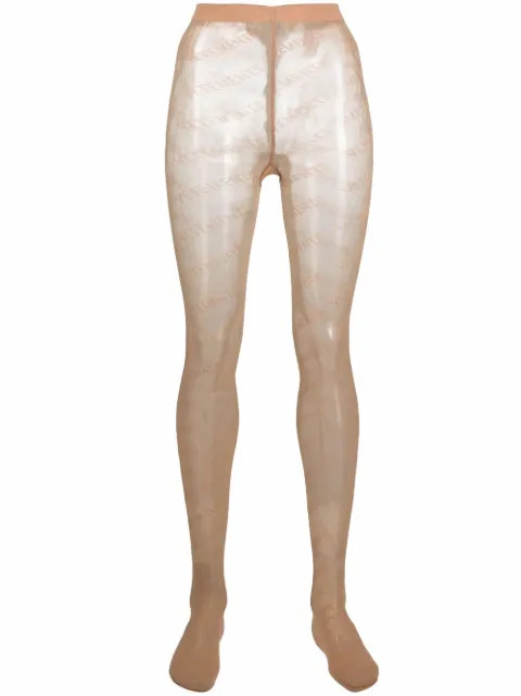 logo-print mesh tights | Farfetch (AU)