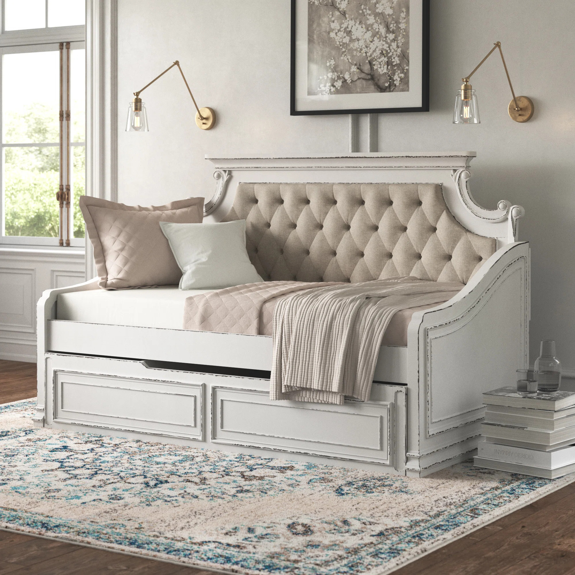 Laurel Foundry Modern Farmhouse® Colchester Twin Daybed with Trundle & Reviews | Wayfair | Wayfair North America