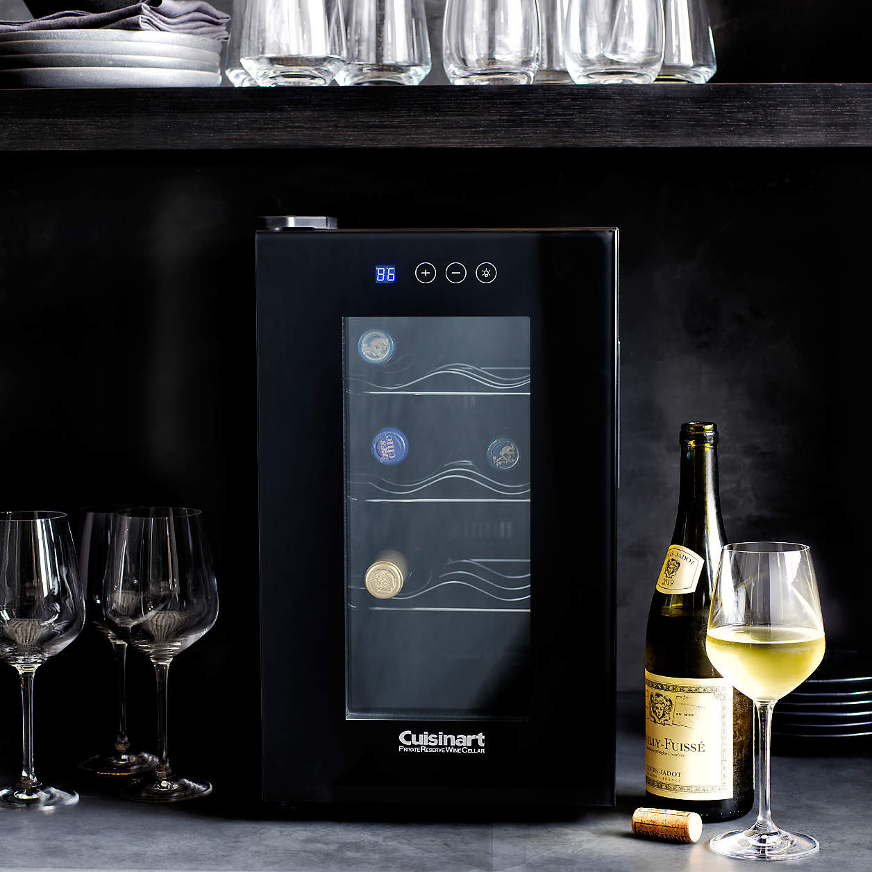 Cuisinart Private Reserve 8-Bottle Wine Cooler Fridge Cellar + Reviews | Crate & Barrel | Crate & Barrel