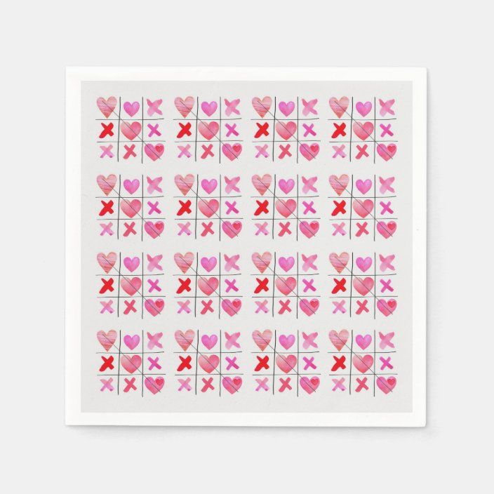 Hearts Win Valentine’s Day Paper Napkins | Zazzle