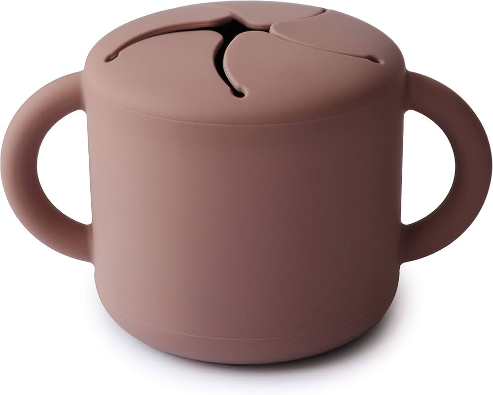 mushie Silicone Snack Cup | Spill Proof Food Container for Toddler and Baby (Cloudy Mauve) | Amazon (US)
