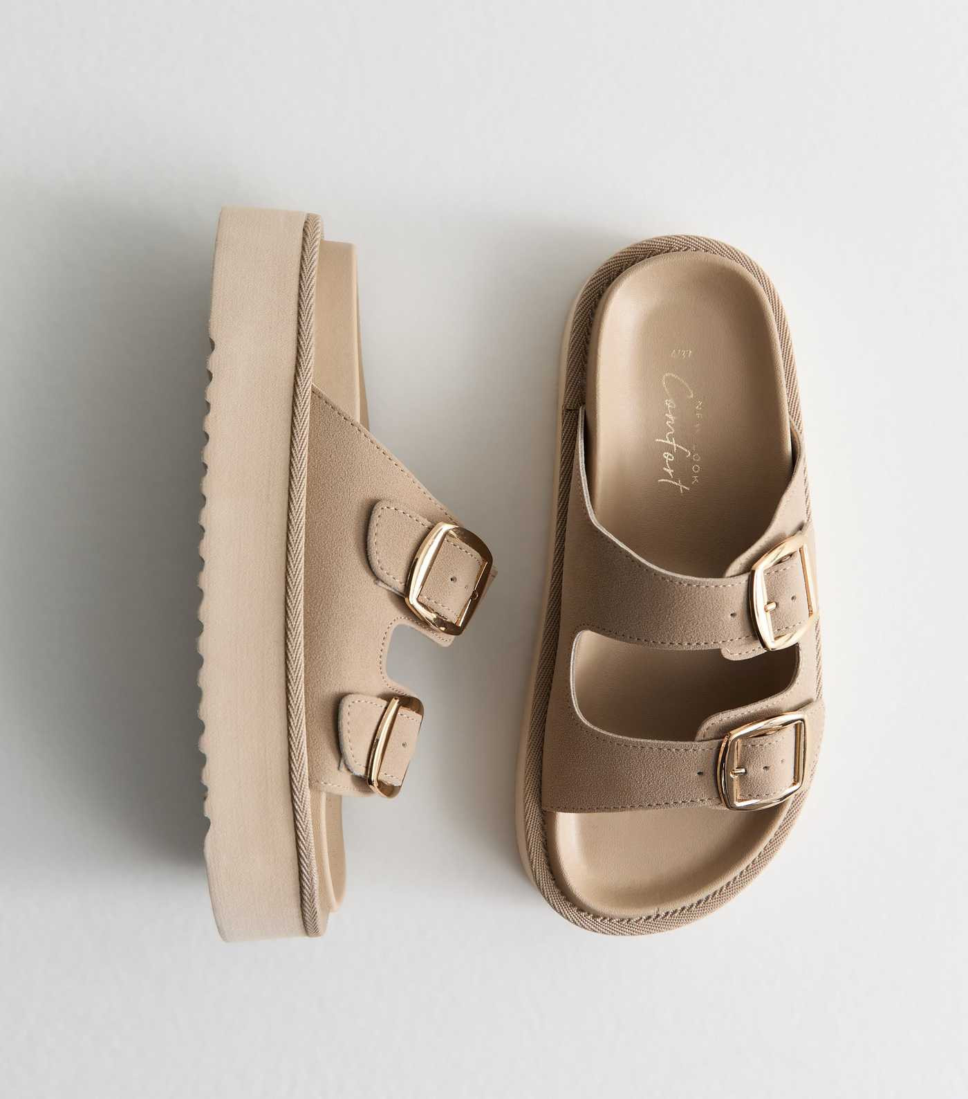 Light Brown Faux Leather Flatform Sandals | New Look | New Look (UK)