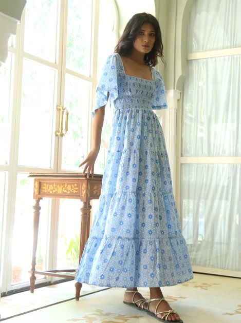Monsoon & Beyond | Rosie Dress in Blue Azulejo | Beau & Ro