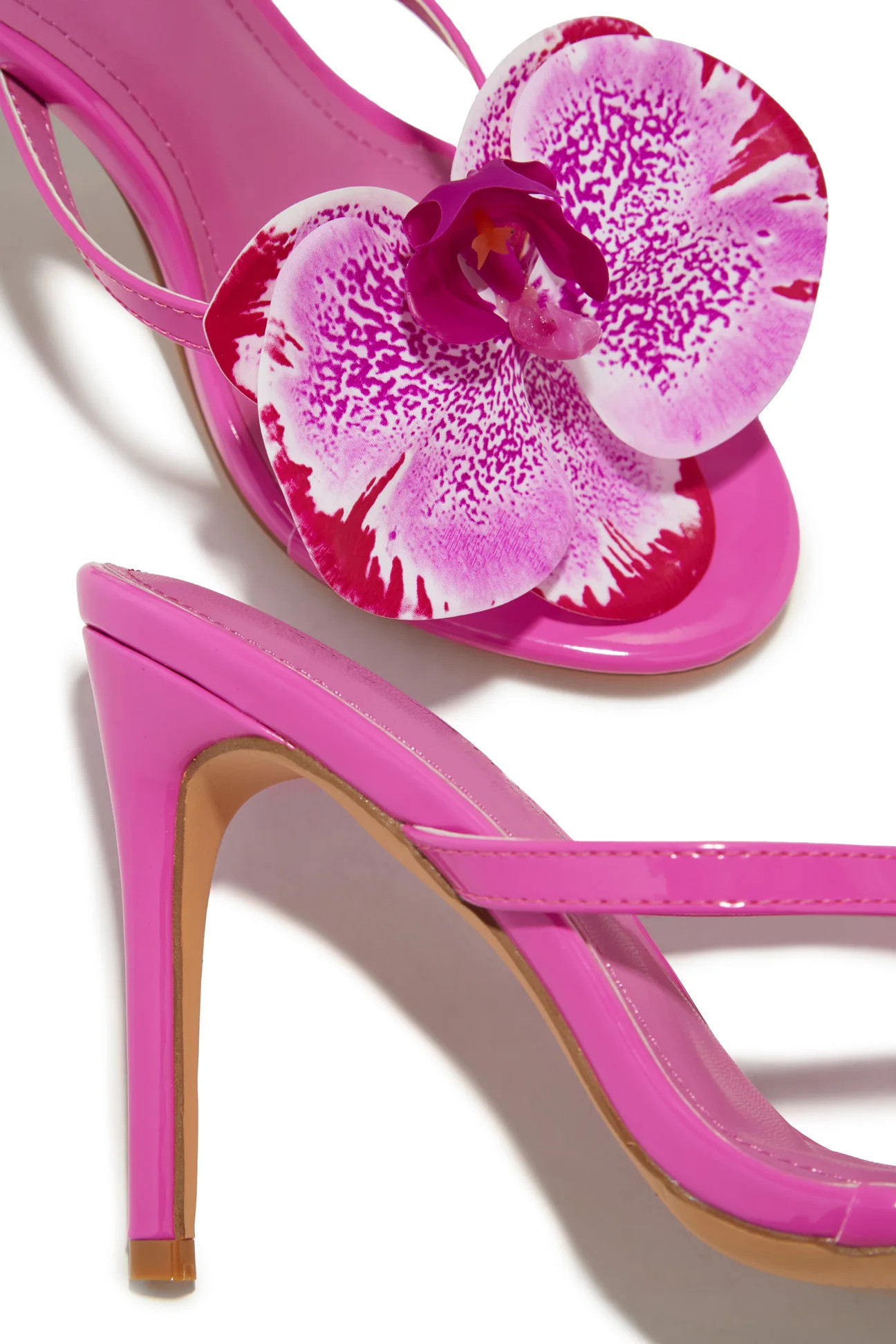 Miss Lola | Inara Rosette High Heel Mules Pink | MISS LOLA