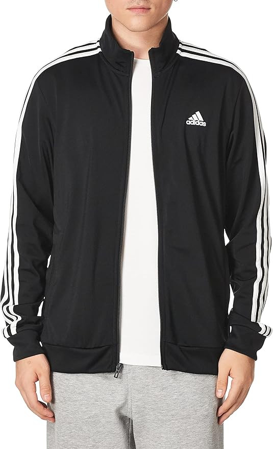 adidas Men's Essentials Warm-Up 3-Stripes Track Top | Amazon (US)