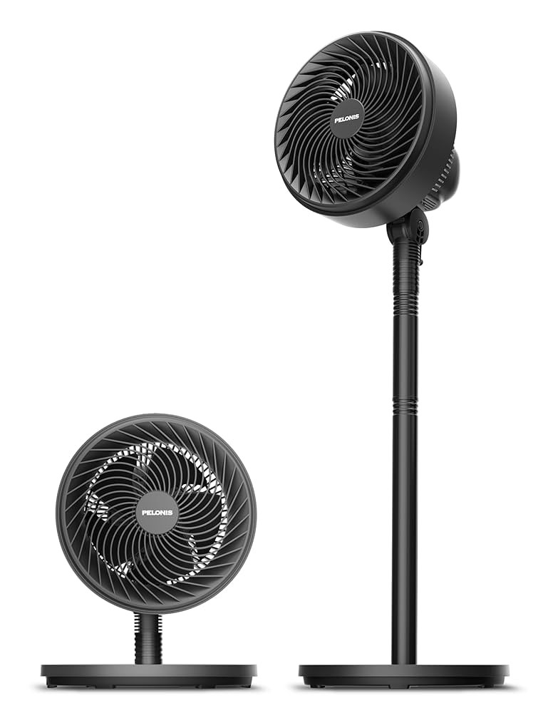 PELONIS 7-Inch Pedestal Air Circulator, Oscillation Fan, 15ft/s, 3 Speeds, Adjustable Height (Tab... | Amazon (US)