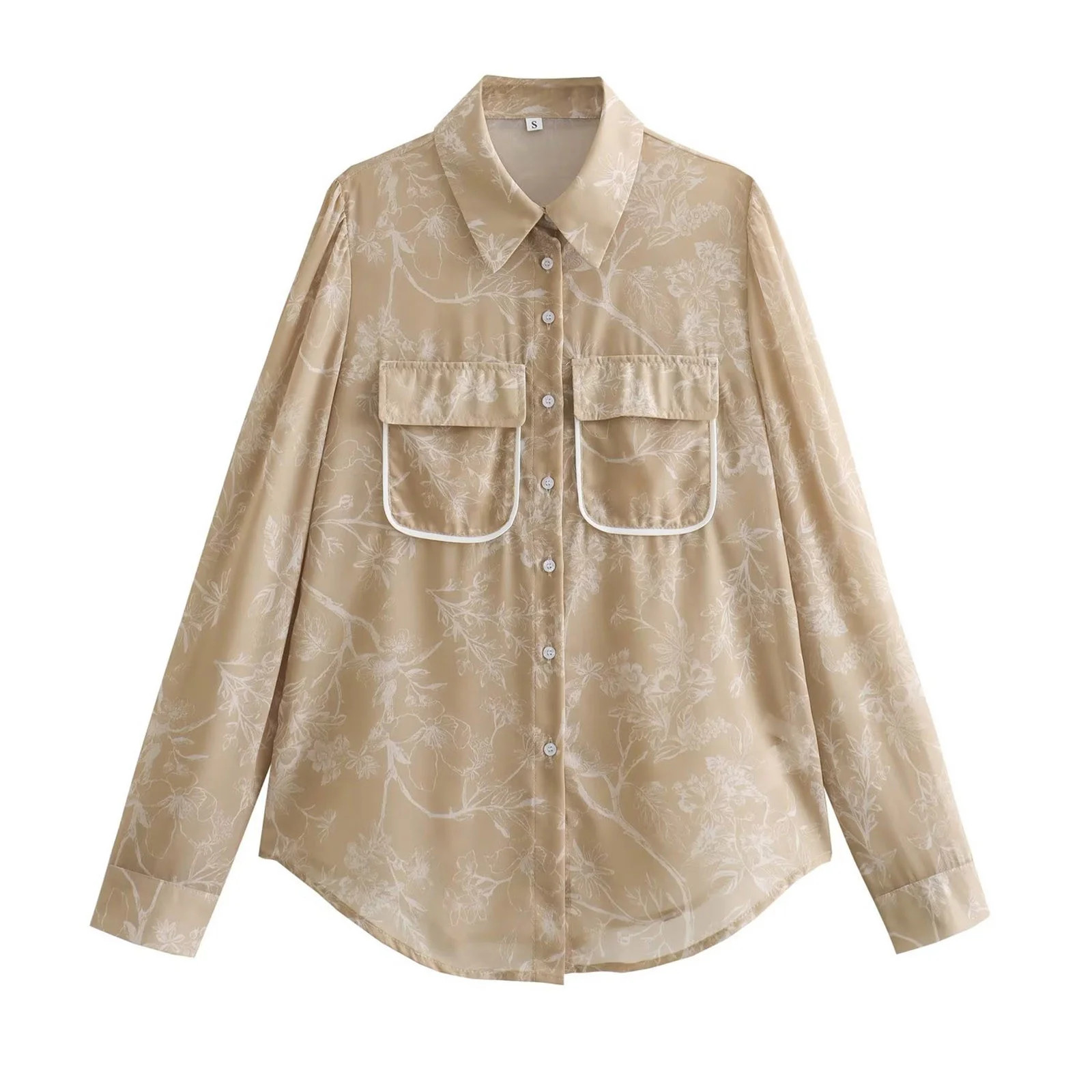 Luxalzxs Long Sleeve Shirts for Women Casual Fashion Loose Retro Floral Print Versatile Single Br... | Walmart (US)