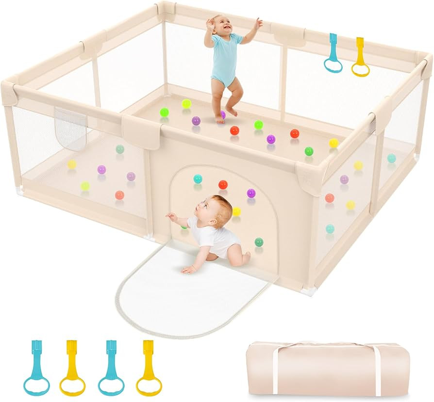 Playpen for Babies and Toddlers 79x71inch - Extra Large Baby Gate Play Pen with Soft Breathable M... | Amazon (US)