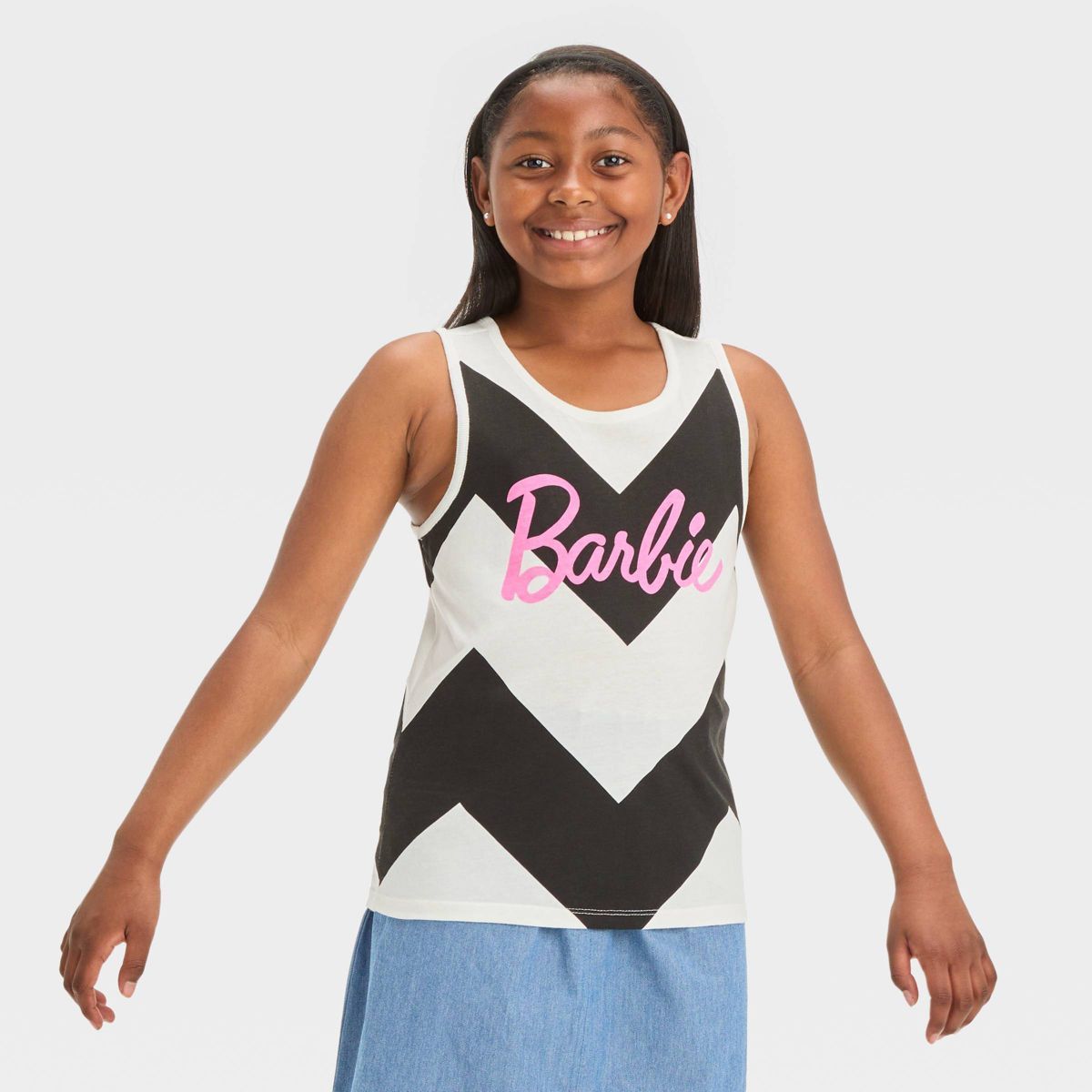 Girls' Barbie 2pc Chevron Tank Top & Skirt Set | Target
