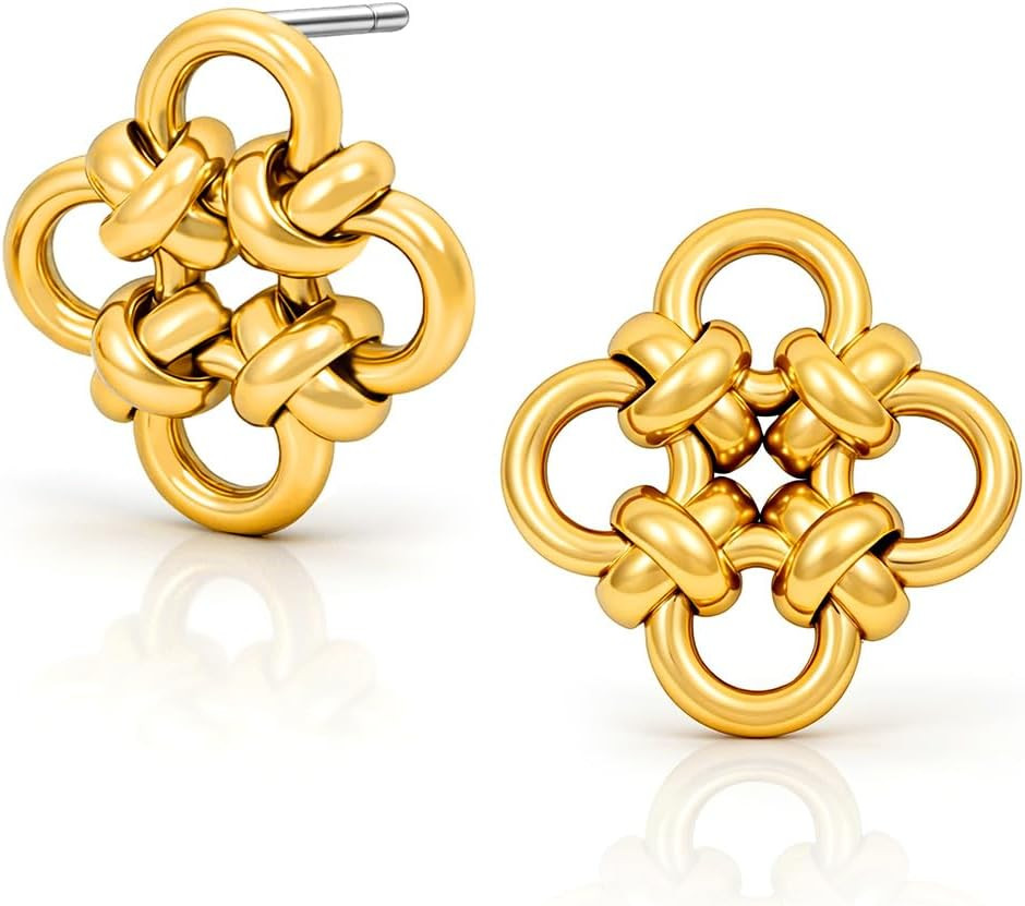 Unique Gold Knot Dangle Earrings - Hypoallergenic & Light for all-day, Dainty Gift for Women | Amazon (US)