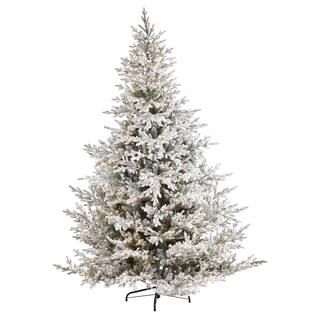 8ft. Pre-Lit Flocked Fraser Fir Artificial Christmas Tree with Warm White LED Lights | Michaels Stores