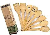 Cooking 8-Piece Bamboo Utensil Set Apartment Essentials Wood Spatula Spoon Nonstick Kitchen Utensil  | Amazon (US)