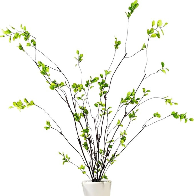 Tinsow 4 Artificial Ficus Branches 47 Inch Tall Faux Eucalyptus Stems, Realistic Fake Greenery fo... | Amazon (US)