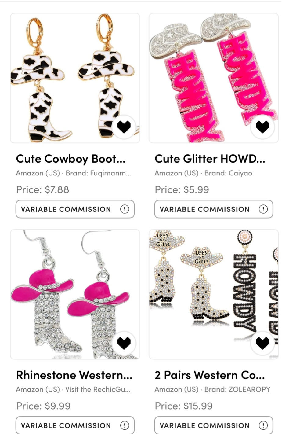 Cowgirl earrings