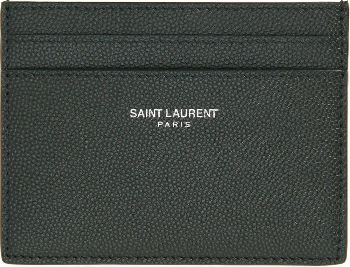 Saint Laurent Pebble Grain Leather Card Case | Nordstrom | Nordstrom