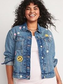 Embroidered Graphic Jean Jacket For Women | Old Navy (US)