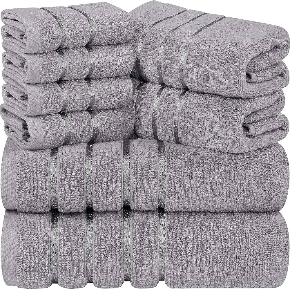 Utopia Towels 8-Piece Luxury Towel Set, 2 Bath Towels, 2 Hand Towels, and 4 Wash Cloths, 600 GSM ... | Amazon (US)