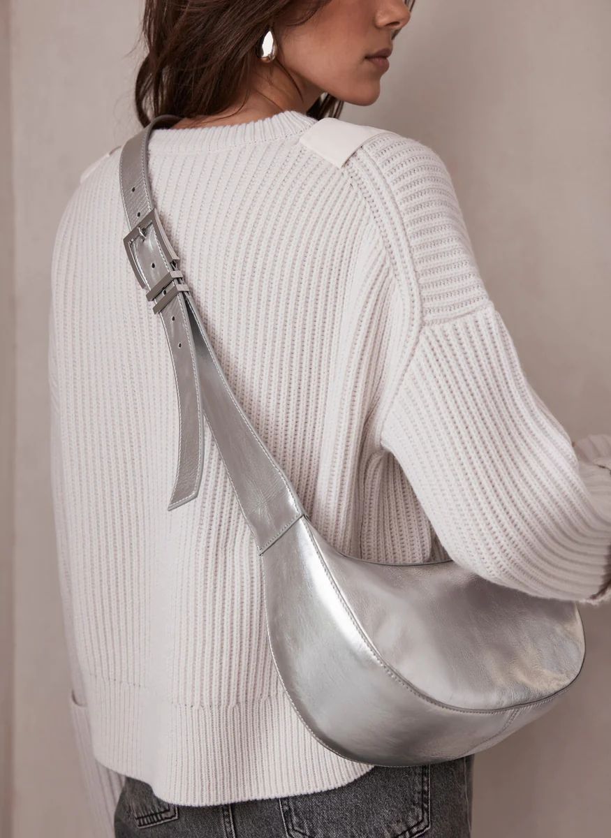 Silver Leather Sling Bag | Mint Velvet