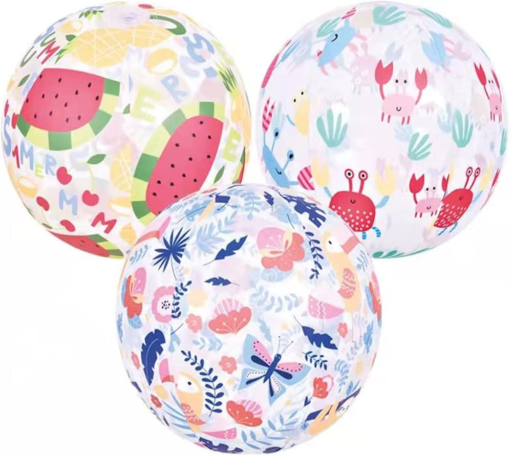 Inflatable Beach Balls, 3 Pack Beach Ball Swimming Pool Toys for Kids Water Fun | Amazon (US)