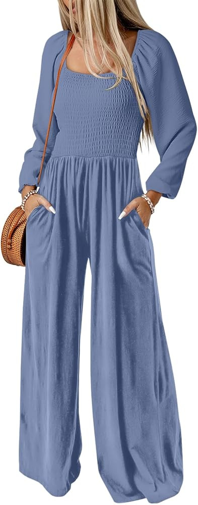 DOKOTOO Women's Casual Loose Overalls Jumpsuits One Piece Sleeveless Wide Leg Long Pant Rompers W... | Amazon (US)