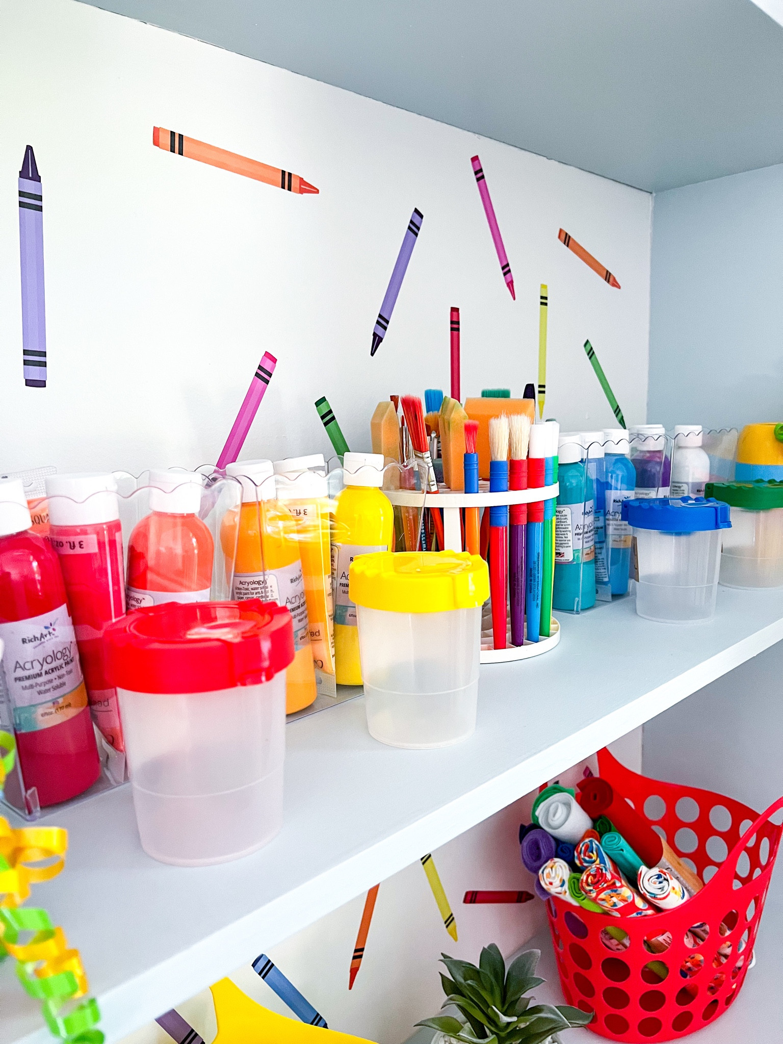 Kids craft room paint storage! Kids craft room organization! #LTKkids #LTKhome #LTKorganization 
