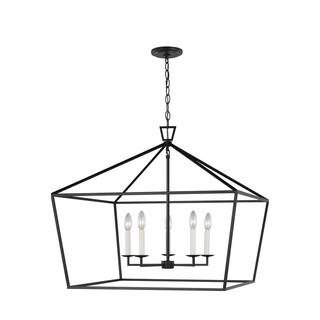 Dianna 5-Light Midnight Black Wide Island Pendant Light | The Home Depot