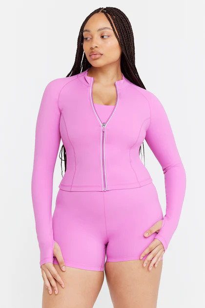 SKINLUXE ZIP THROUGH RUNNING TOP - BUBBLEGUM | TALA (UK)