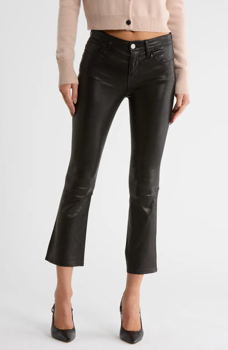 FRAME Le Crop Mini Bootcut Leather Pants | Nordstromrack | Nordstrom Rack