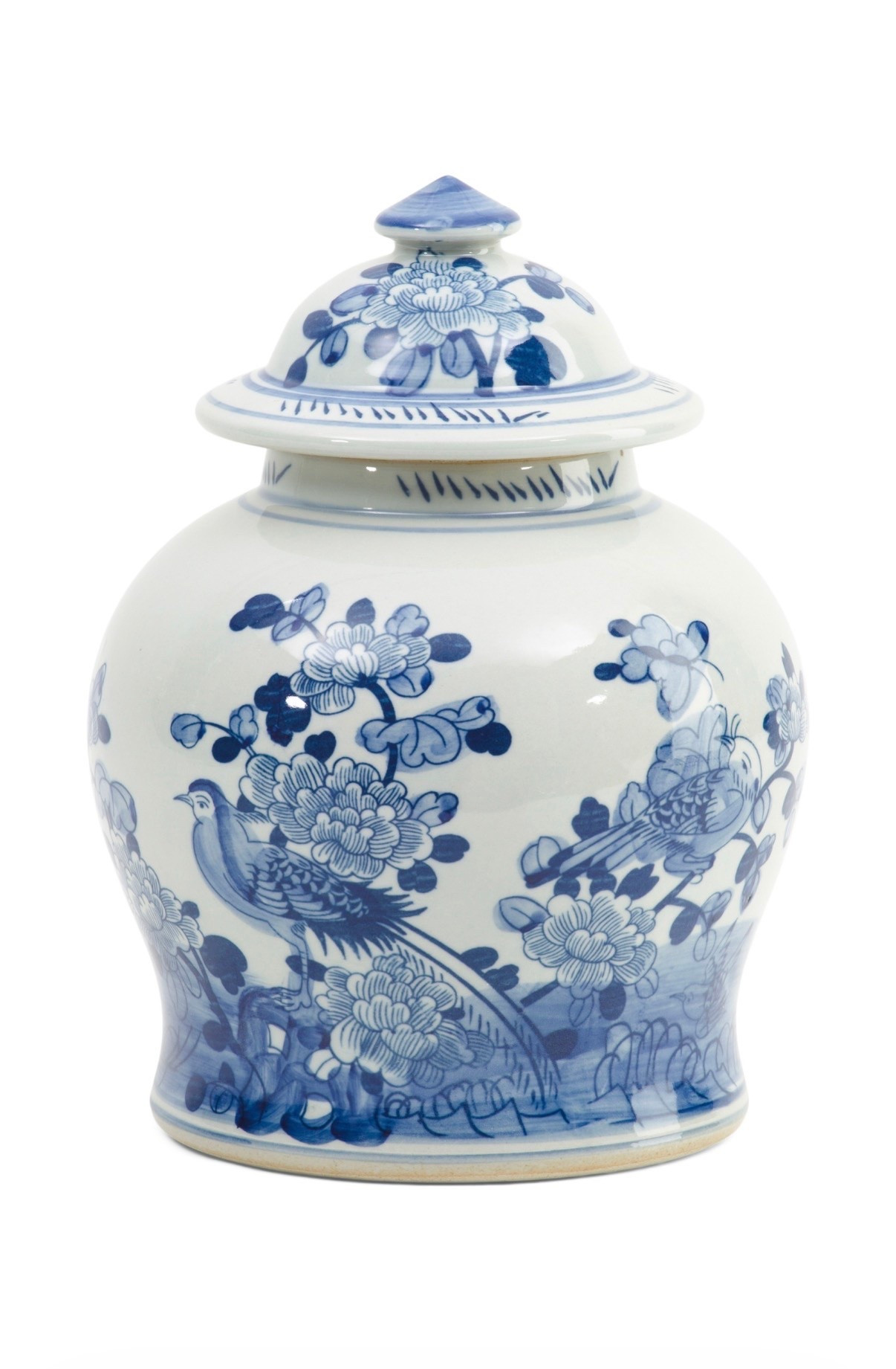 Just ordered this pretty ginger jar for way less! 💙 #tjmaxx #tjmaxxfinds HomeGoods blue and white jar temple jar bird jar summer decor