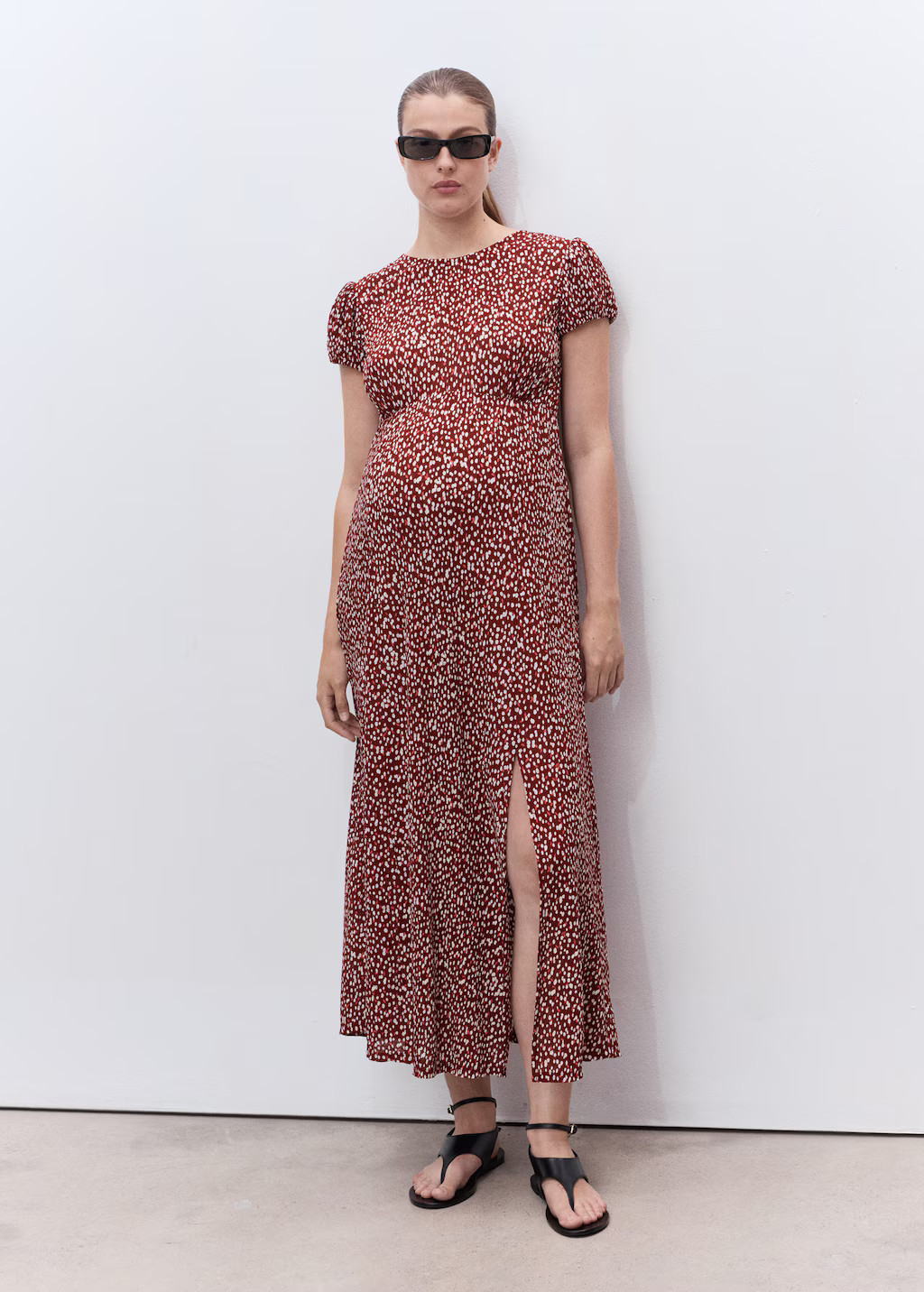 Floral-print maternity dress burgundy - Woman - 8 - MANGO | MANGO (UK)