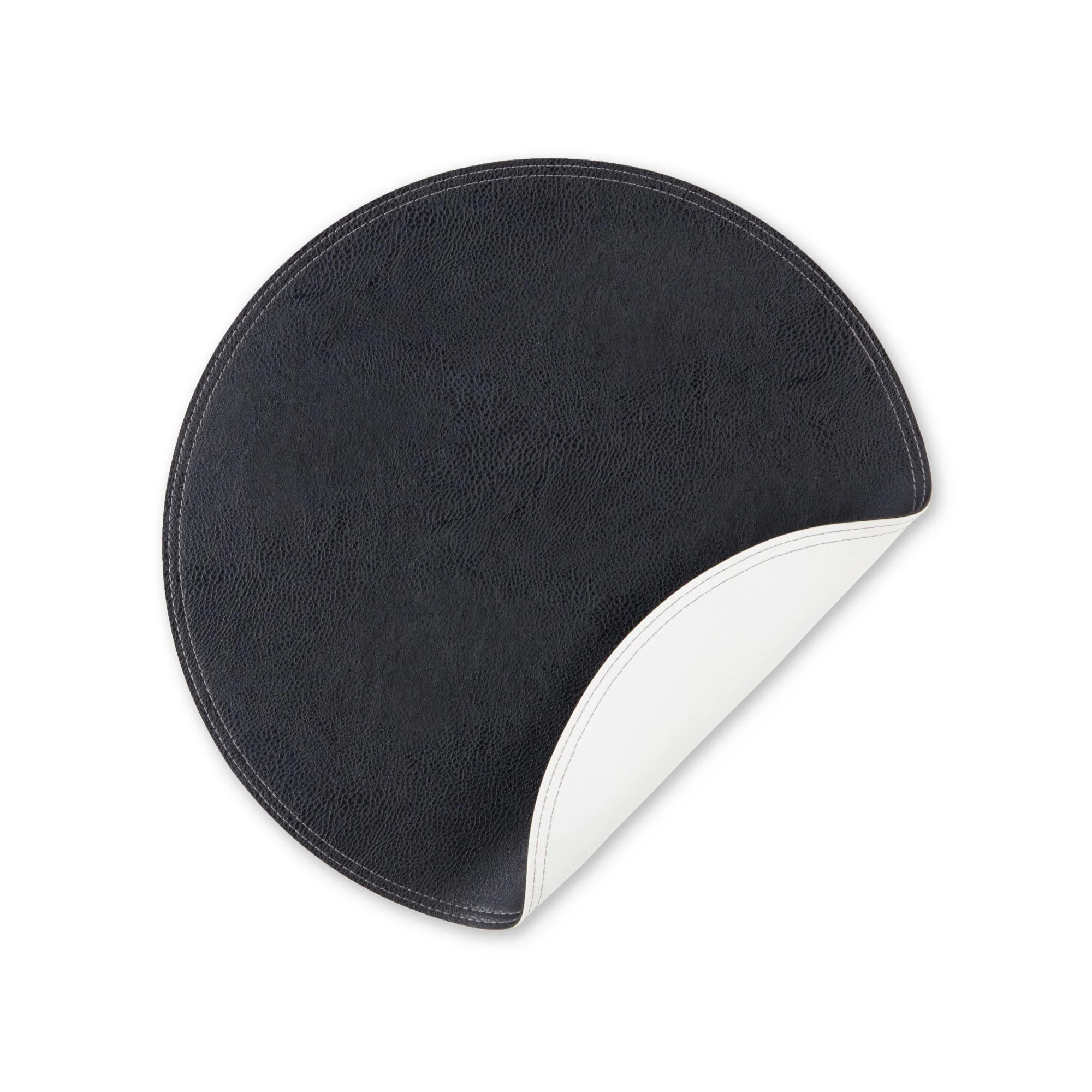 Better Homes & Gardens Persia Faux Leather Placemat, Black, 15" Round, 1 Piece | Walmart (US)