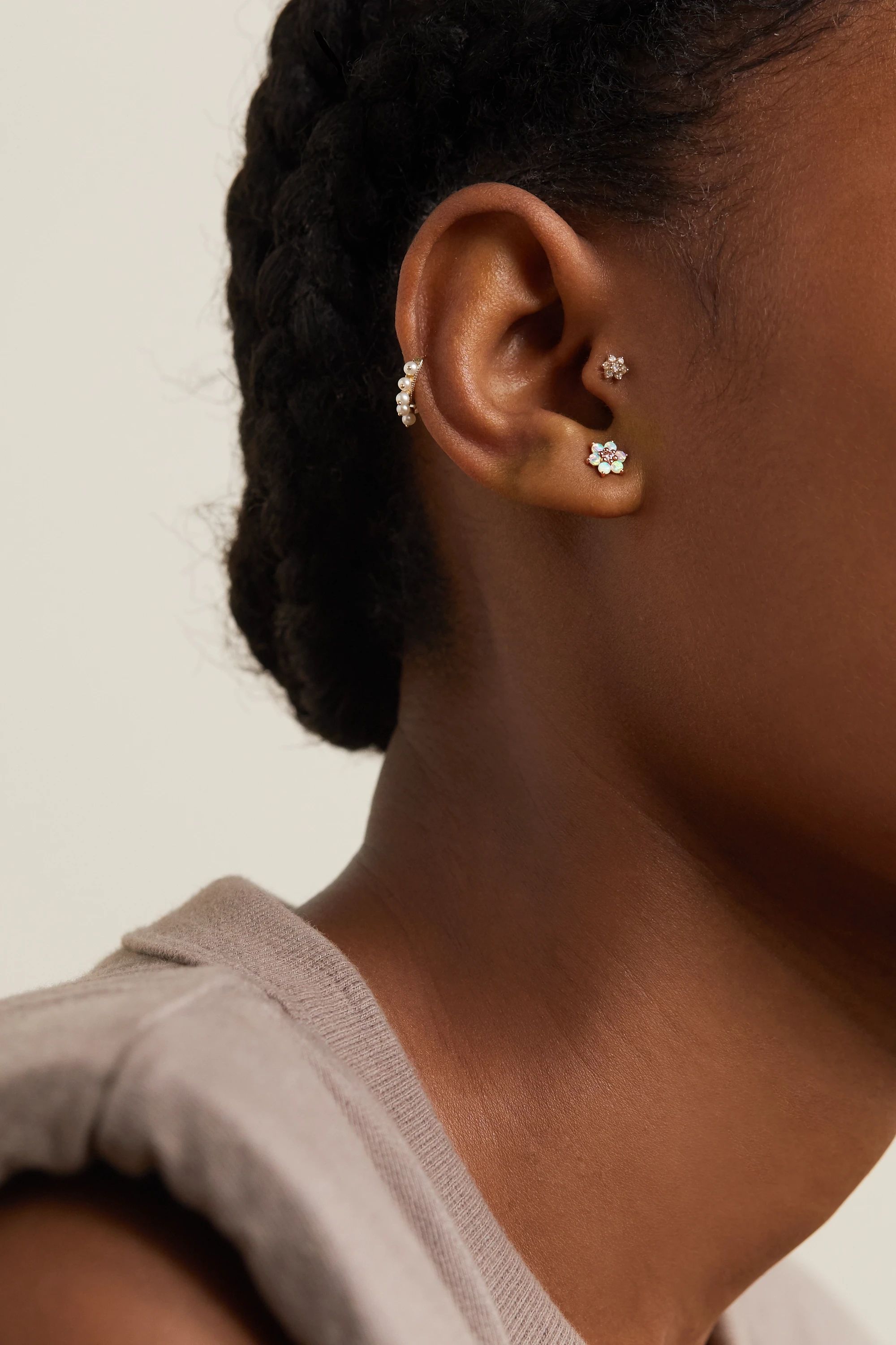 18-karat rose gold, opal and diamond earring | NET-A-PORTER (UK & EU)