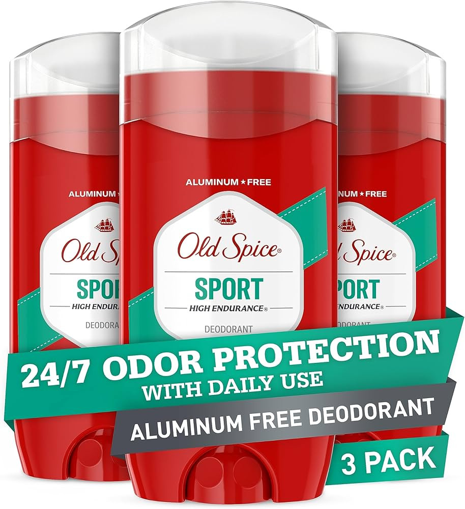 Old Spice Aluminum Free Deodorant for Men, High Endurance Sport, 24/7 Odor Protection, 3 Oz Each,... | Amazon (US)