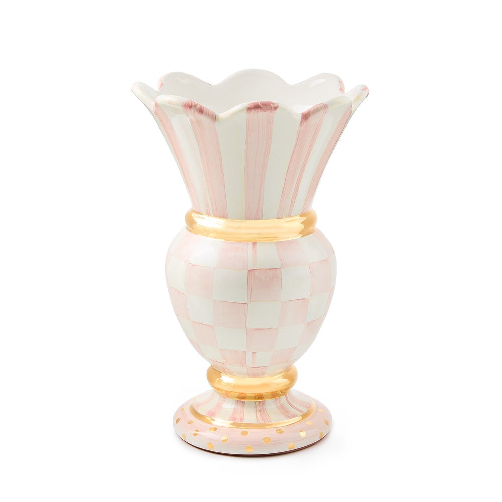 Rosy Check Ceramic Great Vase | MacKenzie-Childs