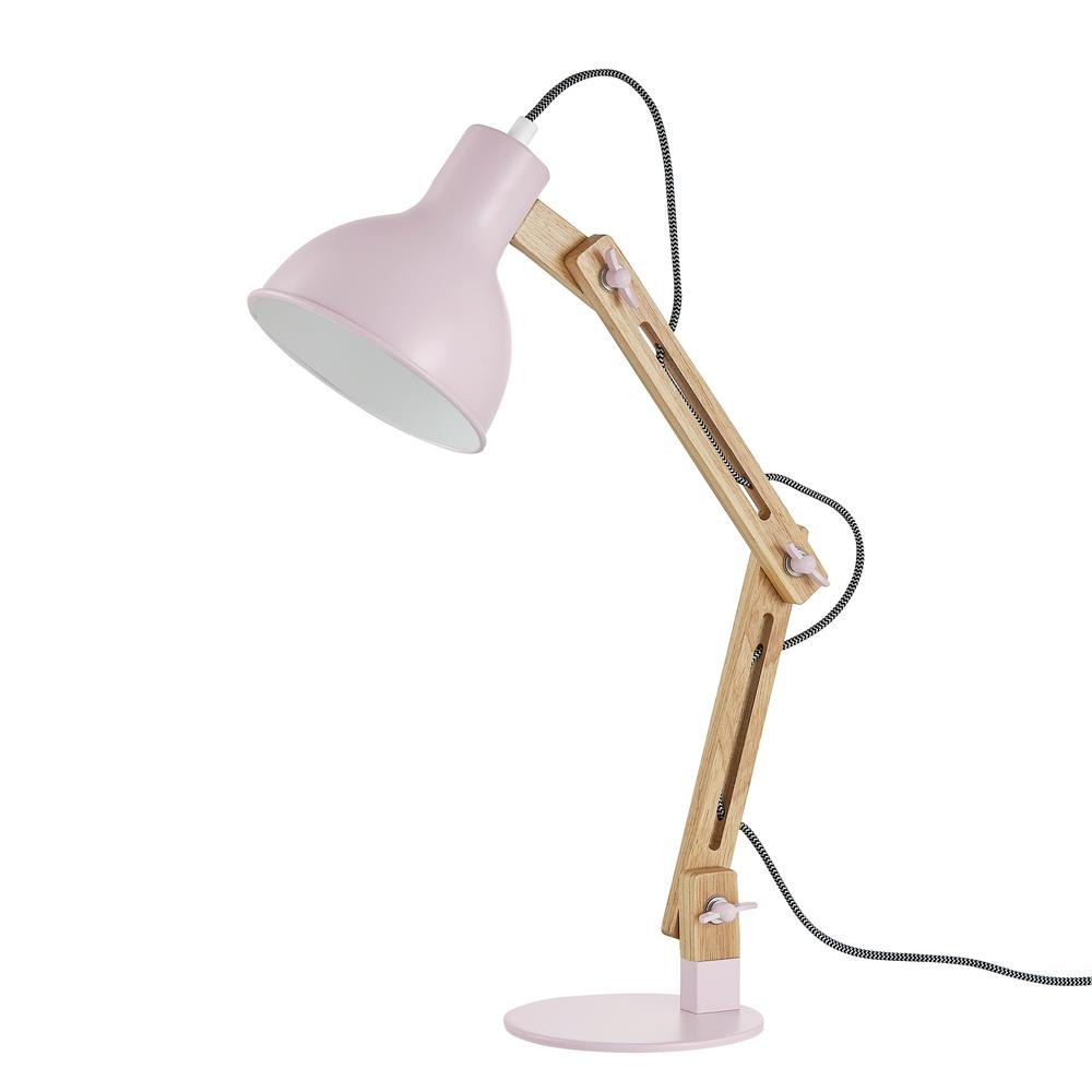 Light Society Galvan 19 in. Chalk Pink Task Lamp | The Home Depot