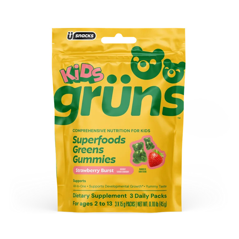 Gruns Kids Vitamin Super Greens Gummies, Made with 60 Organic Ingredients, 21+ Vitamins & Mineral... | Walmart (US)