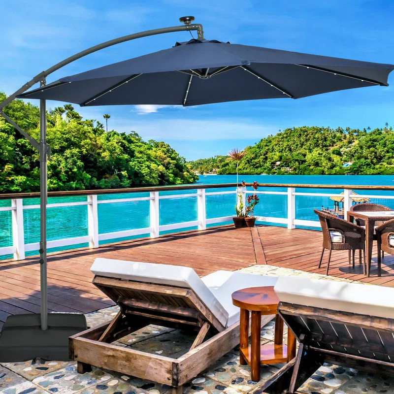 Isley 120'' Lighted Cantilever Umbrella | Wayfair North America