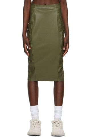 Green Faux-Leather Skirt | SSENSE